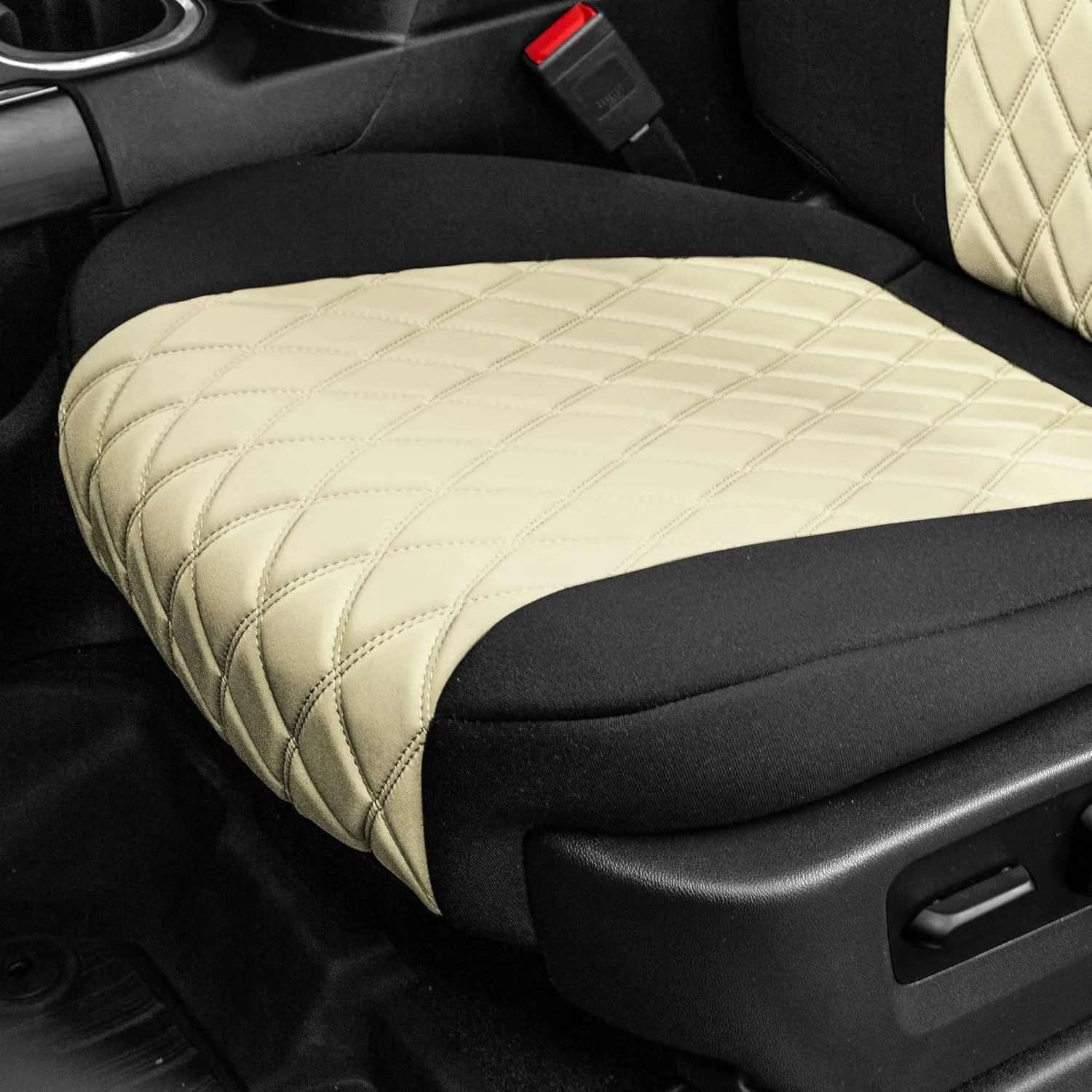 FH Group Custom Fit Seat Covers for 2019-20 2022-2023 GMC Sierra 1500 2500HD 3500HD SLT AT4 Denali with Neoprene Water Resistant Automotive Seat Covers - Front Set Beige