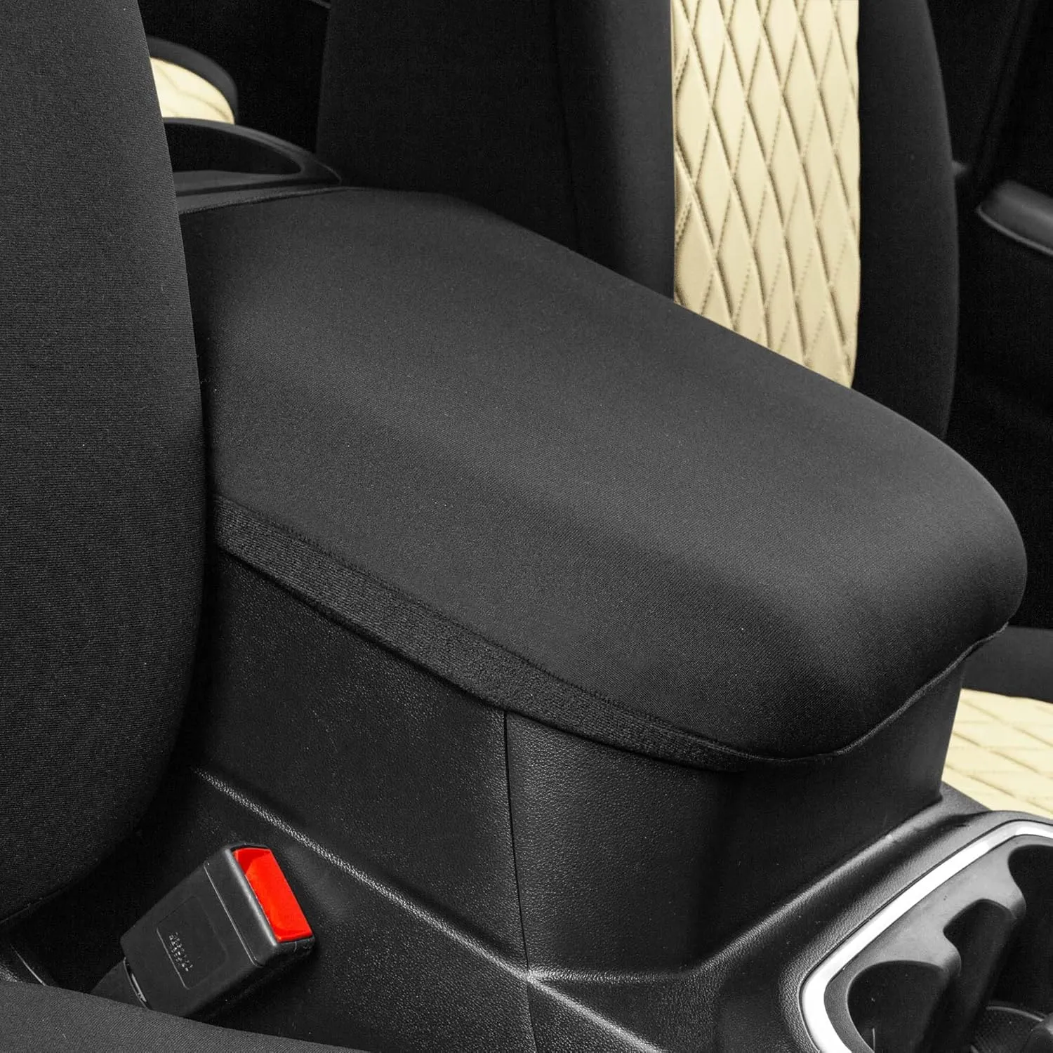 FH Group Custom Fit Seat Covers for 2019-20 2022-2023 GMC Sierra 1500 2500HD 3500HD SLT AT4 Denali with Neoprene Water Resistant Automotive Seat Covers - Front Set Beige