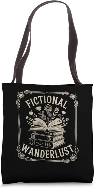 Fictional Wanderlust Book Lover Design Tote Bag
