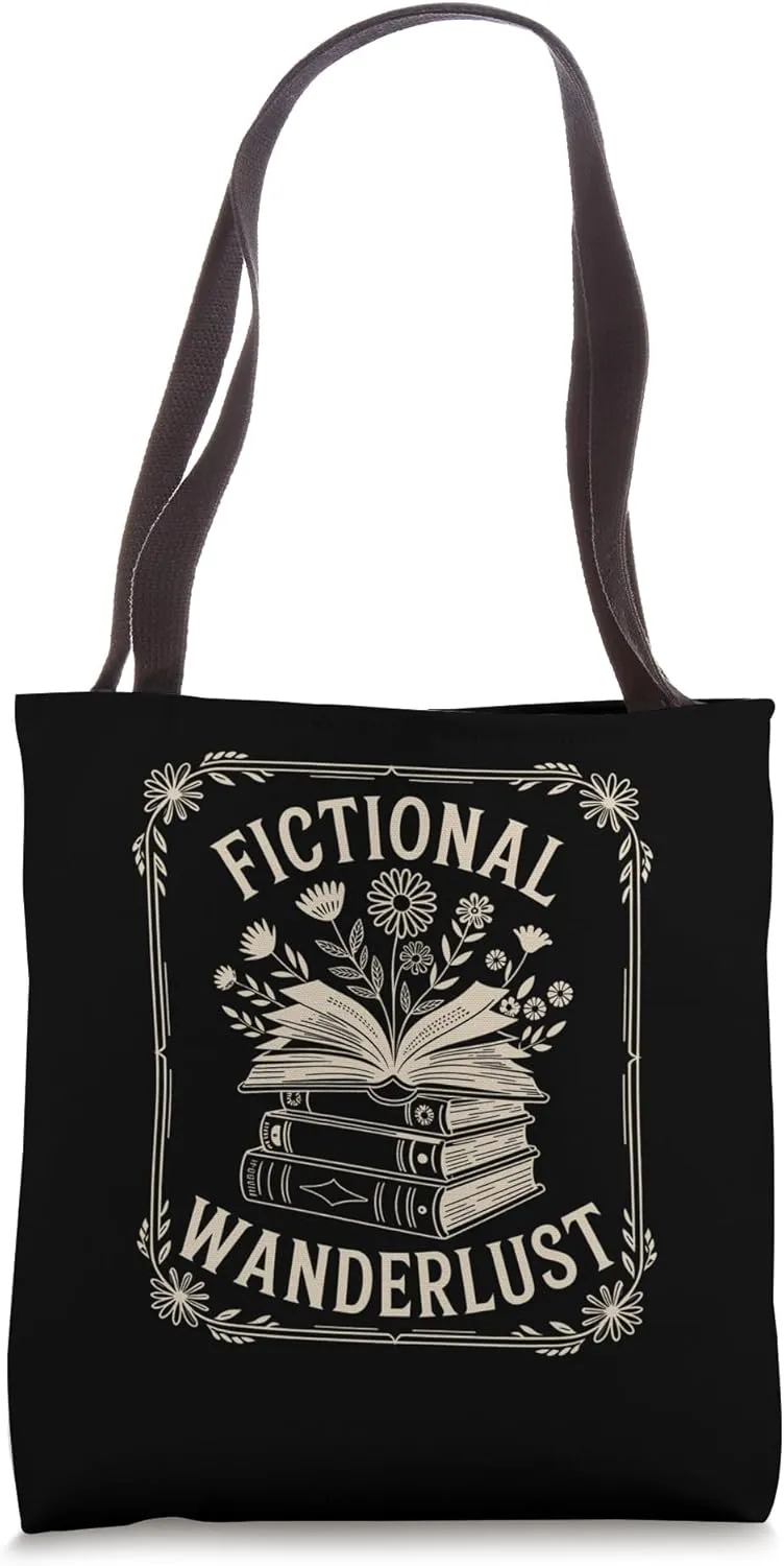 Fictional Wanderlust Book Lover Design Tote Bag