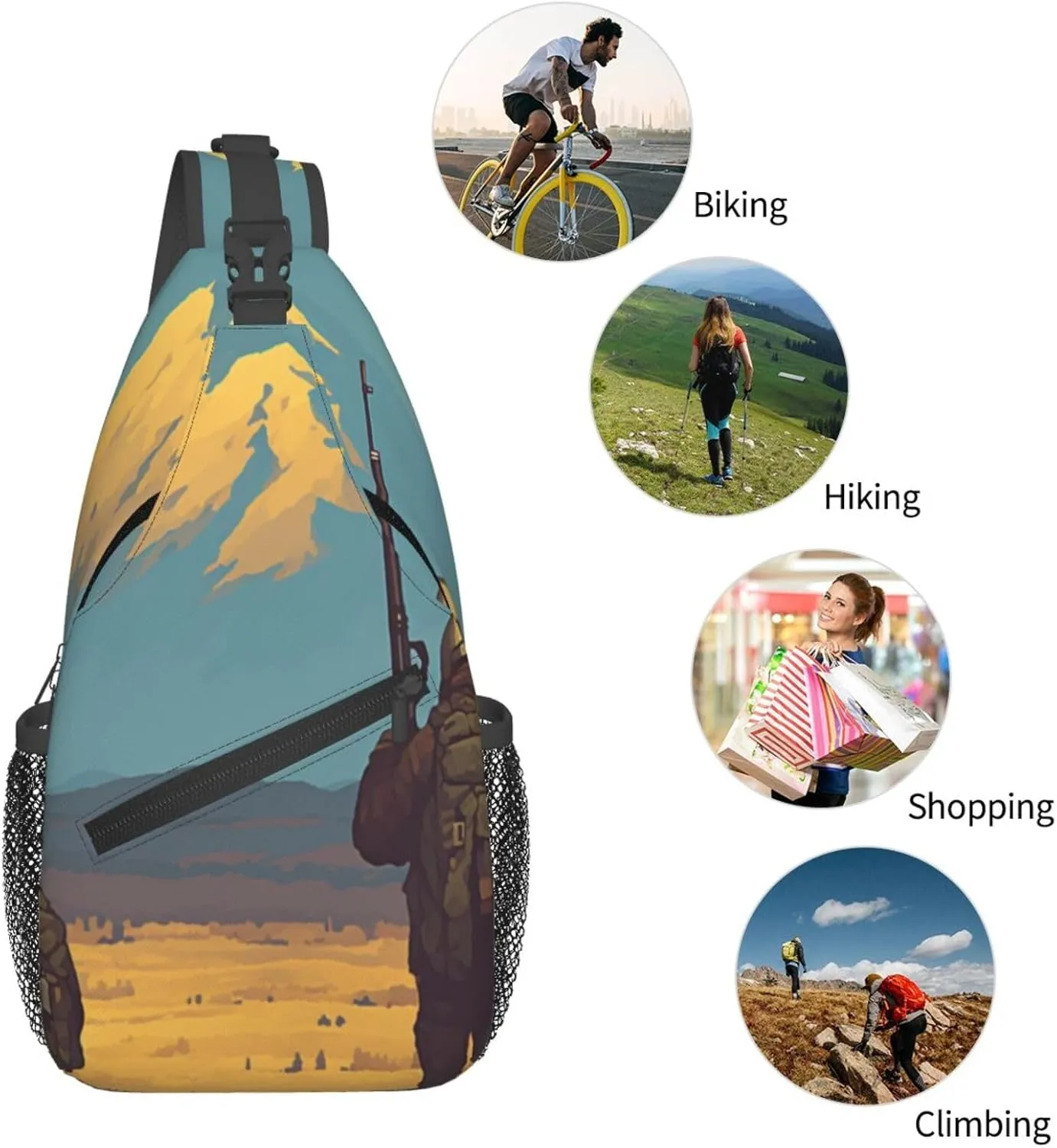 Fighting Aliens Men's And Women's Small Crossbody Bags Chest Bags Daily Bags Are Suitable For Outdoor Hiking Trips
