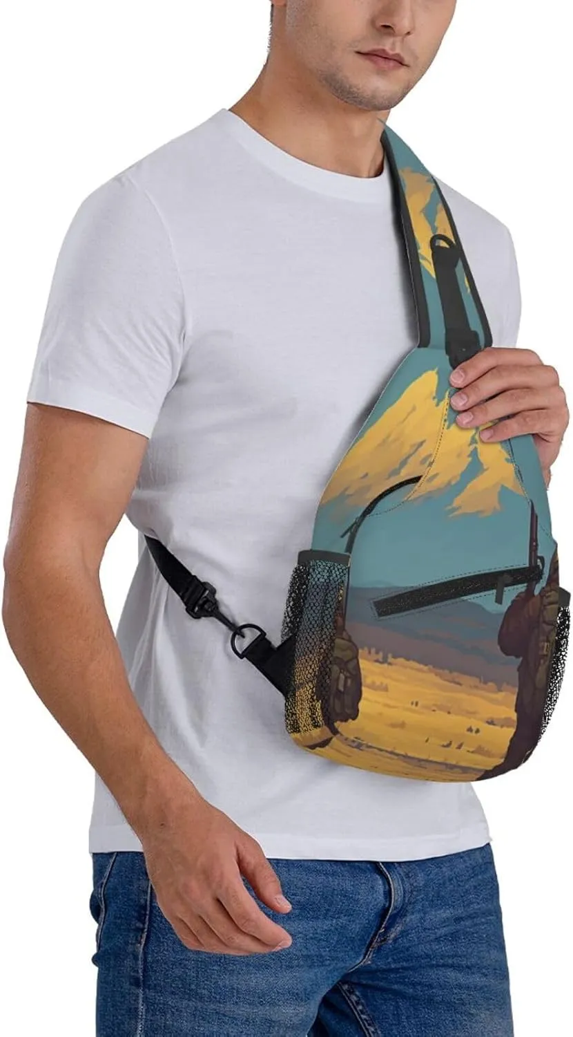 Fighting Aliens Men's And Women's Small Crossbody Bags Chest Bags Daily Bags Are Suitable For Outdoor Hiking Trips