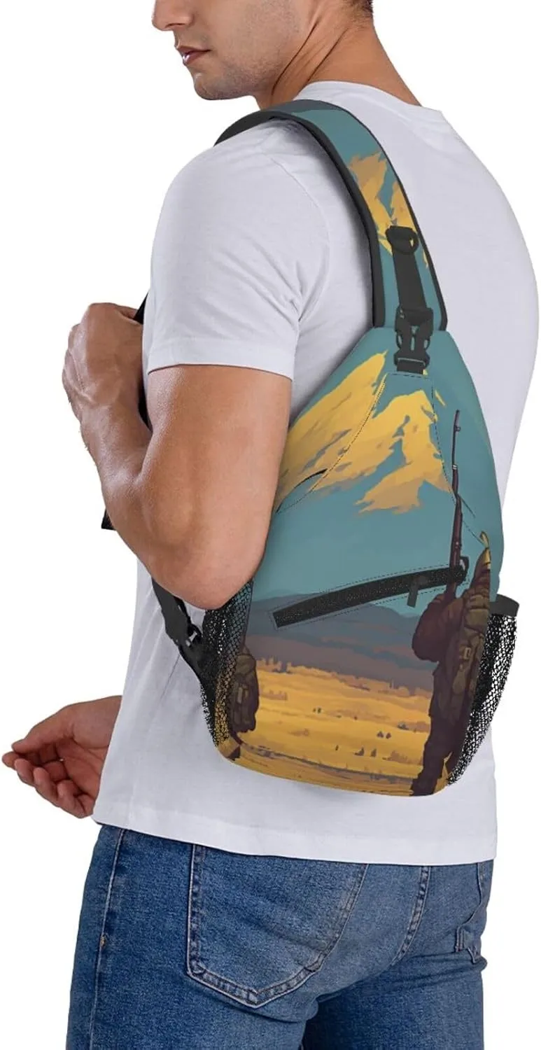 Fighting Aliens Men's And Women's Small Crossbody Bags Chest Bags Daily Bags Are Suitable For Outdoor Hiking Trips