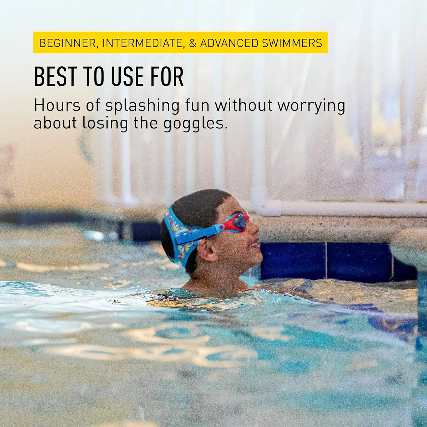 FINIS DragonFly Kids Swim Goggles - Ages 3-8 - UV Protection - Floating Neoprene Strap - Soft Silicone Fit - Shell