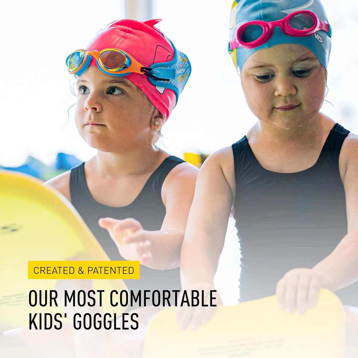 FINIS DragonFly Kids Swim Goggles - Ages 3-8 - UV Protection - Floating Neoprene Strap - Soft Silicone Fit - Shell