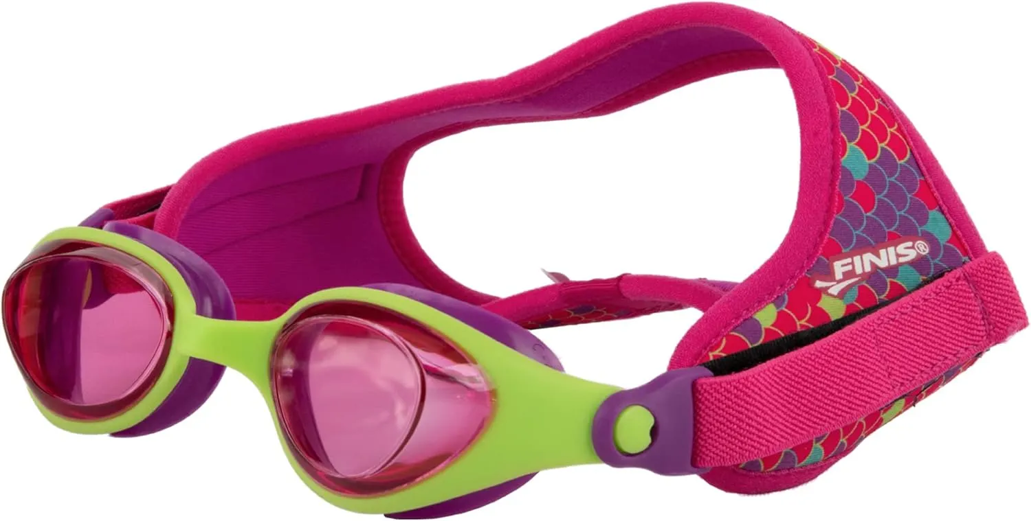 FINIS DragonFly Kids Swim Goggles - Ages 3-8 - UV Protection - Floating Neoprene Strap - Soft Silicone Fit