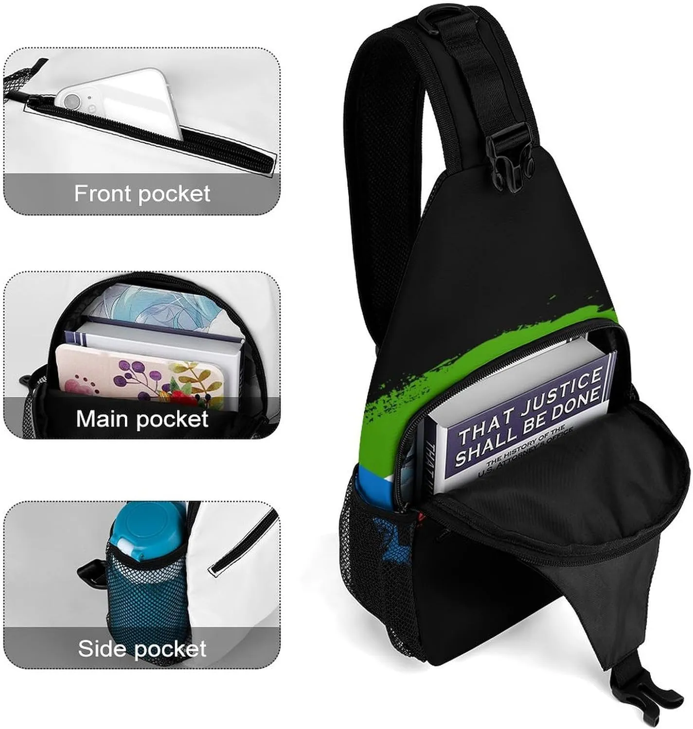 Finland Flag Brush Stroke Sling Bag Crossbody Chest Bag Shoulder Bag For Travel Hiking Cycling Camping