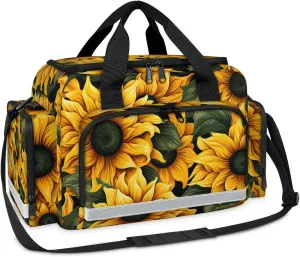 First Aid Bags Empty, Bright Sunflower Emergency Bag First Aid Kit Multiple Compartment Kit Carrier On Call Trauma Bag For Paramedics Emergency Medical Supplies Kit
