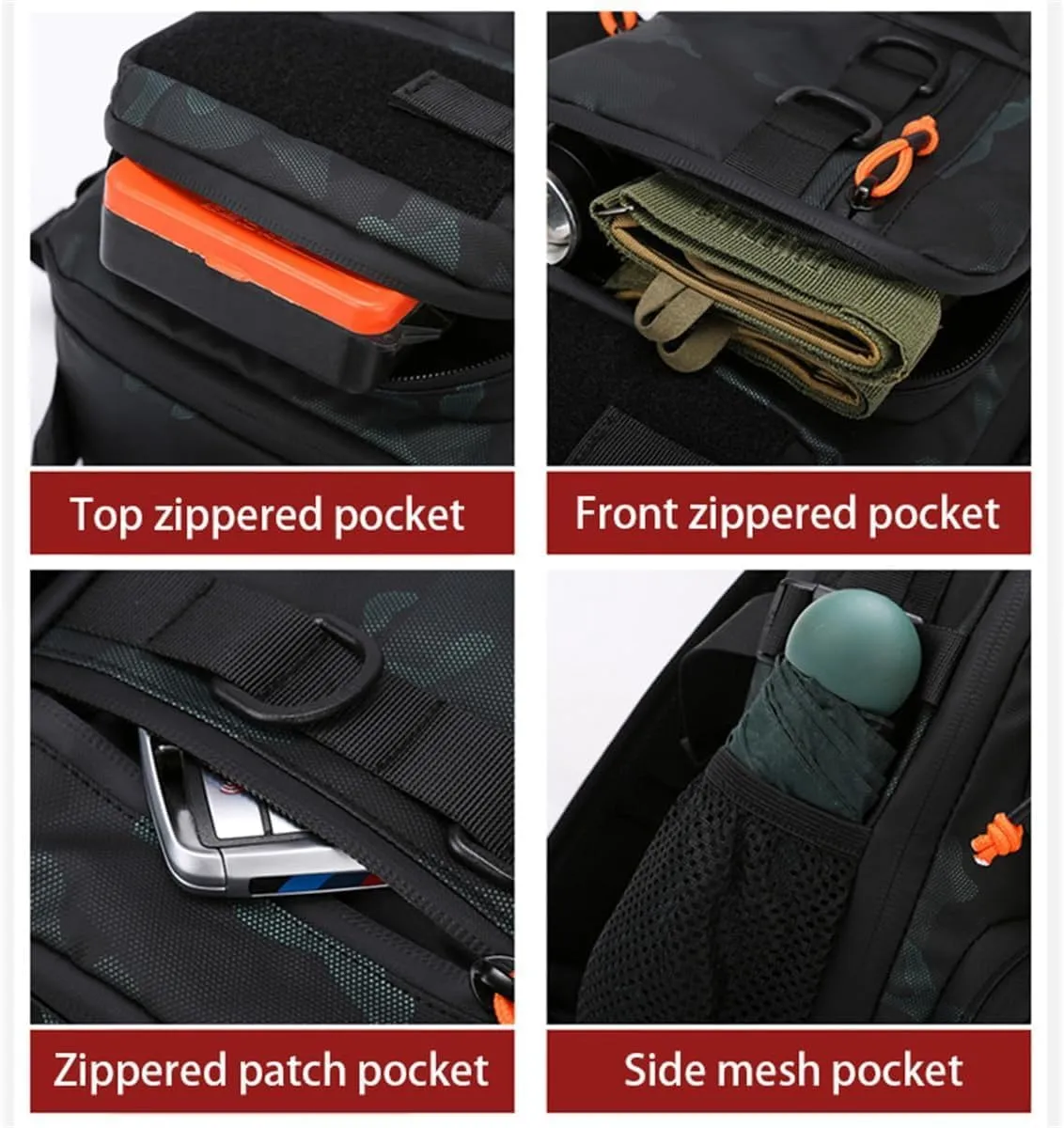 Fishing Backpack Tackle Storage Bag,Outdoor Waterproof Fish Shoulder Bag,Versatile Fishing Backpack with Rod Holder