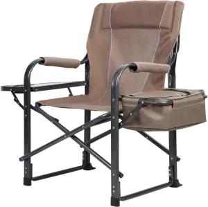 Fishing Chair with Cooler Bag Foldable Side Tray,350lbs Heavy Duty Camping Chairs,Folding Camp Chairs for Adults，Portable Camp Chair for Fishing/Backyard