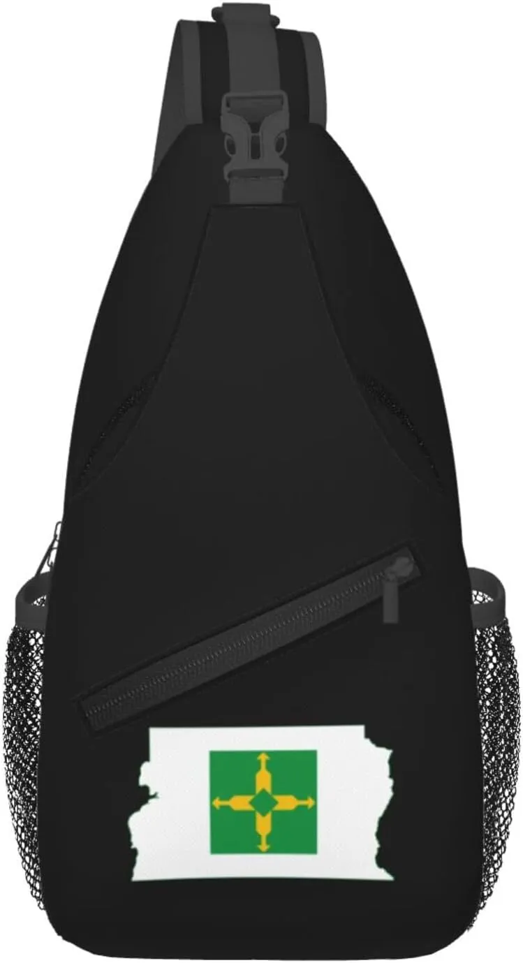 Flag Map of Brazilian Federal District Crossbody Bags For Women Men Chest Backpack Gym Shoulder Bag Travel Outdoor Sports Casual Crossbody Bags