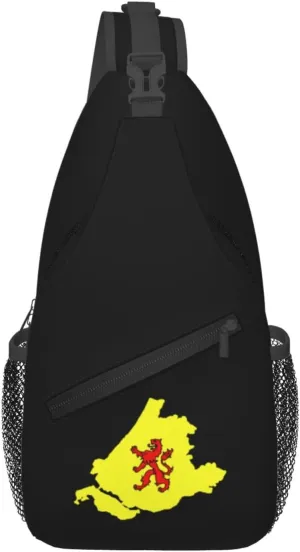 Flag Map of South Holland Crossbody Bags For Women Men Chest Backpack Gym Shoulder Bag Travel Outdoor Sports Casual Crossbody Bags