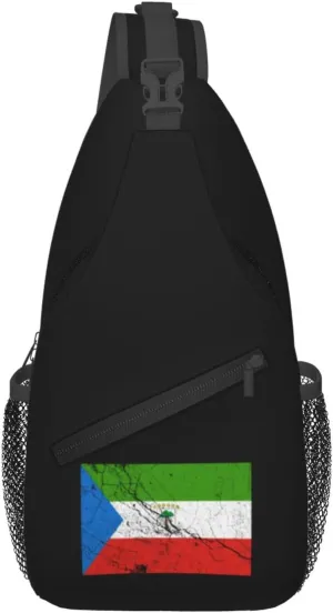 Flag Of Equatorial Guinea Texture Effect Crossbody Bags For Women Men Chest Backpack Gym Shoulder Bag Travel Outdoor Sports Casual Crossbody Bags