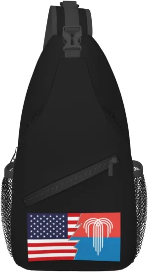 Flag Of Kansas City, Missouri And America Crossbody Bags For Women Men Chest Backpack Gym Shoulder Bag Travel Outdoor Sports Casual Crossbody Bags