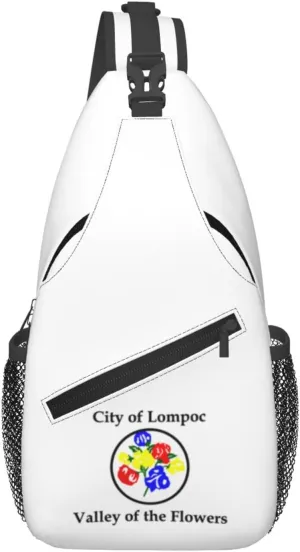 Flag Of Lompoc, California Crossbody Bags For Women Men Chest Backpack Gym Shoulder Bag Travel Outdoor Sports Casual Crossbody Bags