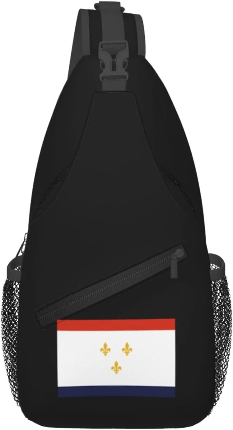 Flag Of New Orleans, Louisiana Crossbody Bags For Women Men Chest Backpack Gym Shoulder Bag Travel Outdoor Sports Casual Crossbody Bags