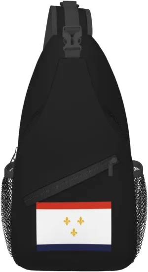 Flag Of New Orleans, Louisiana Crossbody Bags For Women Men Chest Backpack Gym Shoulder Bag Travel Outdoor Sports Casual Crossbody Bags