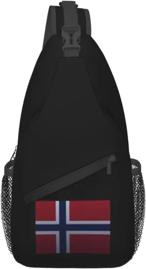 Flag Of Norway Knitting Effect Crossbody Bags For Women Men Chest Backpack Gym Shoulder Bag Travel Outdoor Sports Casual Crossbody Bags