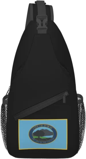 Flag Of Poway, California Crossbody Bags For Women Men Chest Backpack Gym Shoulder Bag Travel Outdoor Sports Casual Crossbody Bags