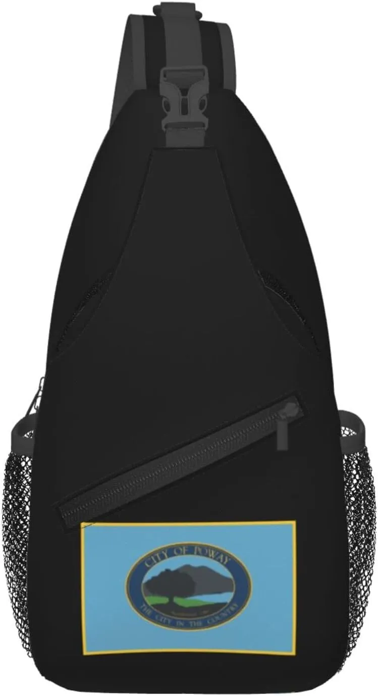 Flag Of Poway, California Crossbody Bags For Women Men Chest Backpack Gym Shoulder Bag Travel Outdoor Sports Casual Crossbody Bags