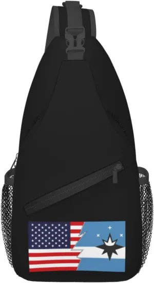 Flag Of Springfield, Missouri And America Crossbody Bags For Women Men Chest Backpack Gym Shoulder Bag Travel Outdoor Sports Casual Crossbody Bags