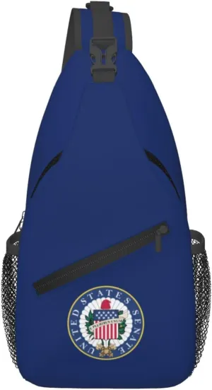 Flag of the United States Senate Crossbody Bags For Women Men Chest Backpack Gym Shoulder Bag Travel Outdoor Sports Casual Crossbody Bags