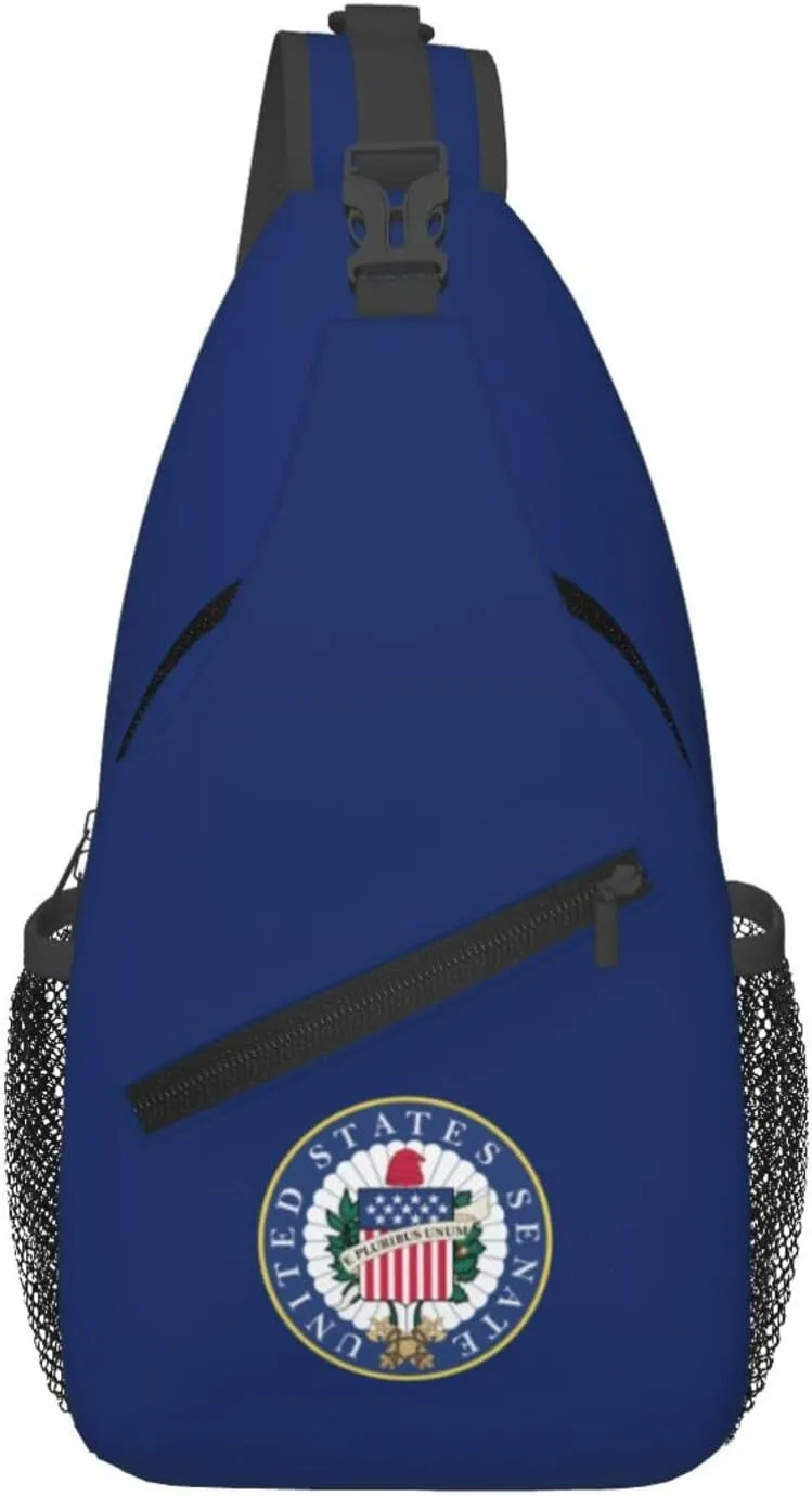 Flag of the United States Senate Crossbody Bags For Women Men Chest Backpack Gym Shoulder Bag Travel Outdoor Sports Casual Crossbody Bags