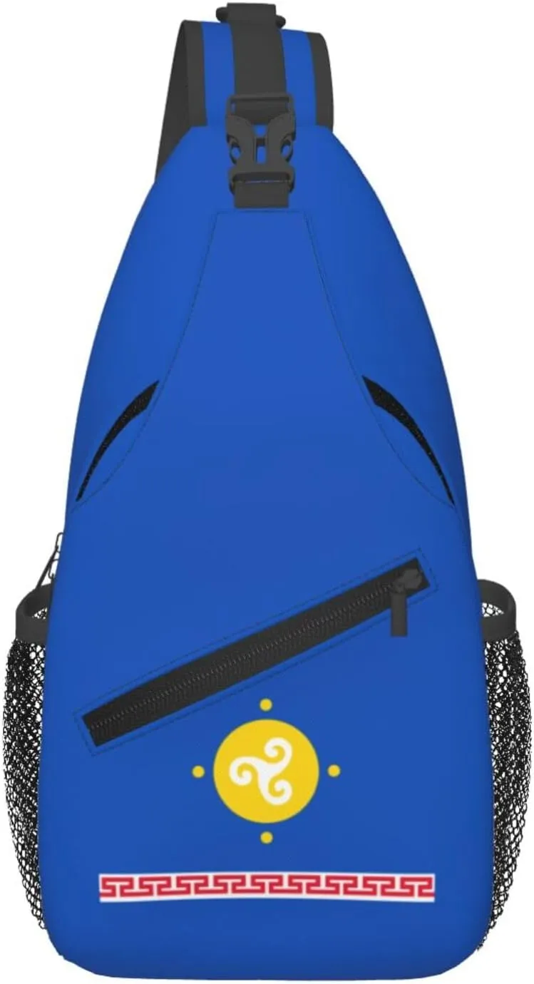 Flag of Ust-Orda Buryat Autonomous Okrug Crossbody Bags For Women Men Chest Backpack Gym Shoulder Bag Travel Outdoor Sports Casual Crossbody Bags