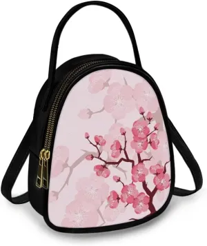 Flowers Crossbody Bags for Women, PU Leather Cross Body Wallet Phone Holder Top Handle Shoulder Bag Travel Handbag