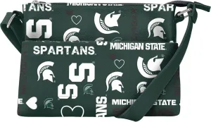 FOCO Michigan State Spartans NCAA Logo Love Crossbody Purse