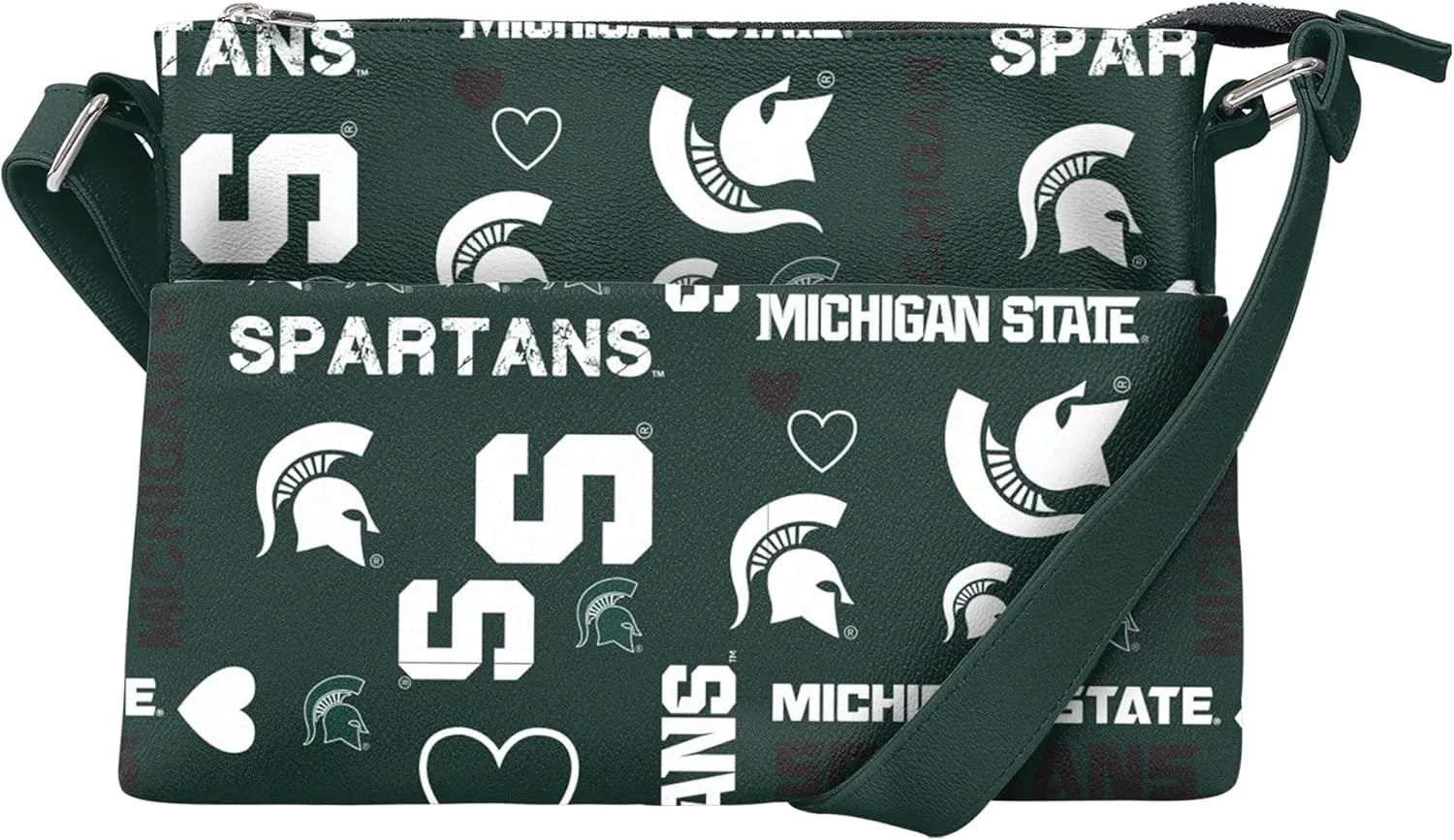 FOCO Michigan State Spartans NCAA Logo Love Crossbody Purse