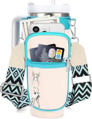 for Stanley Cup Accessories, Water Bottle Holder Carrier with Adjustable Strap for Carry All, Water Bottle Bag Pouch for Stanley 40 oz Tumbler with Handle, Birthday Gifts for Men Women