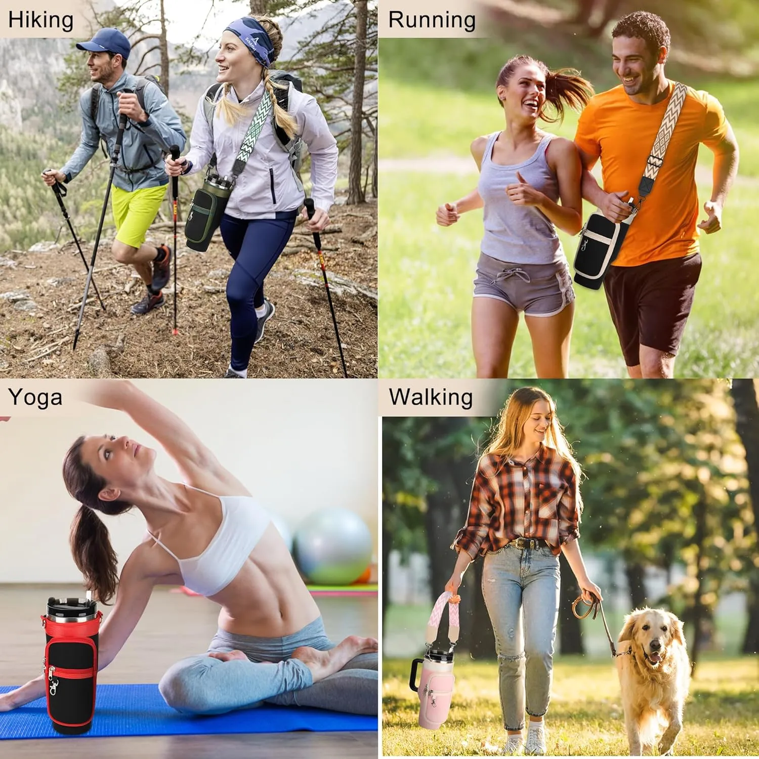 for Stanley Cup Accessories, Water Bottle Holder Carrier with Adjustable Strap for Carry All, Water Bottle Bag Pouch for Stanley 40 oz Tumbler with Handle, Birthday Gifts for Men Women