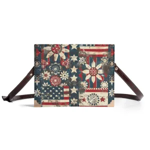 Fun Patriotic Bible Cover Purse – Vintage Americana Style Book Bag Crossbody with Red White and Blue