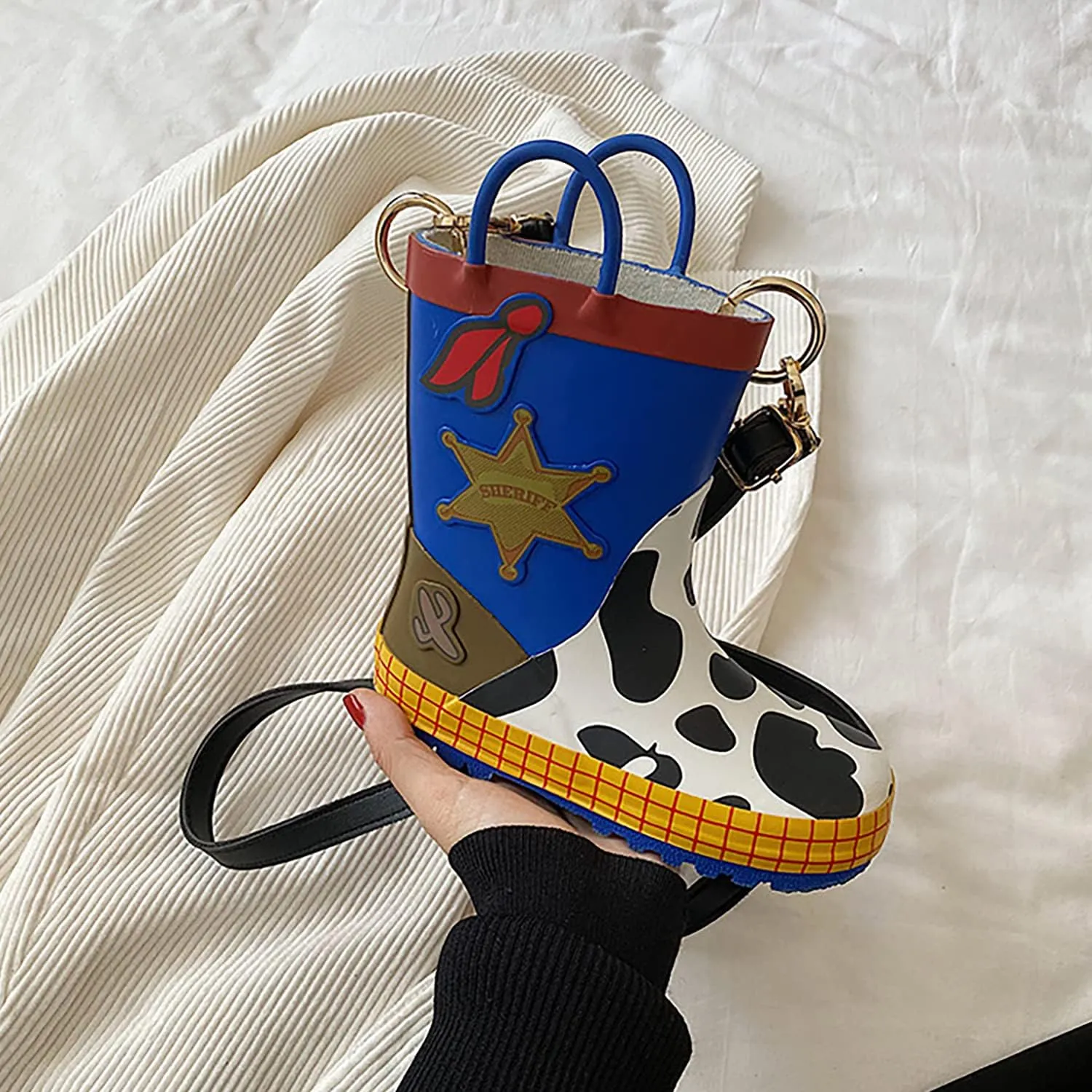 Funny Messenger Crossbody Bag,Buzz Wood Boot Handle Satchel Purse,Cute Cosplay Shoulder Bag for Women