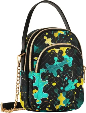 Funny Puzzle Pieces Pattern Small Crossbody Bags for Women Cell Phone Shoulder Purse Handbags Wallet 21215289