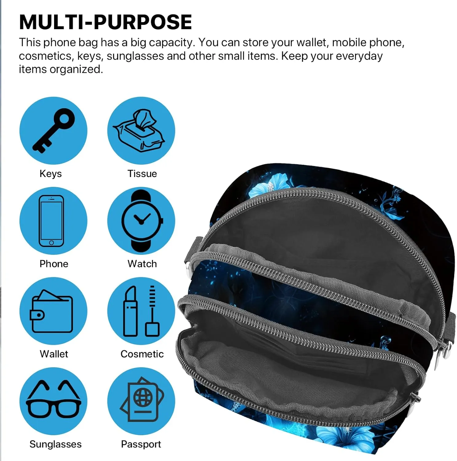 FyLybois Crossbody Purse for Women Cell Phone Bag Casual Shoulder Bags Wallet with Adjustable Strap for Travel