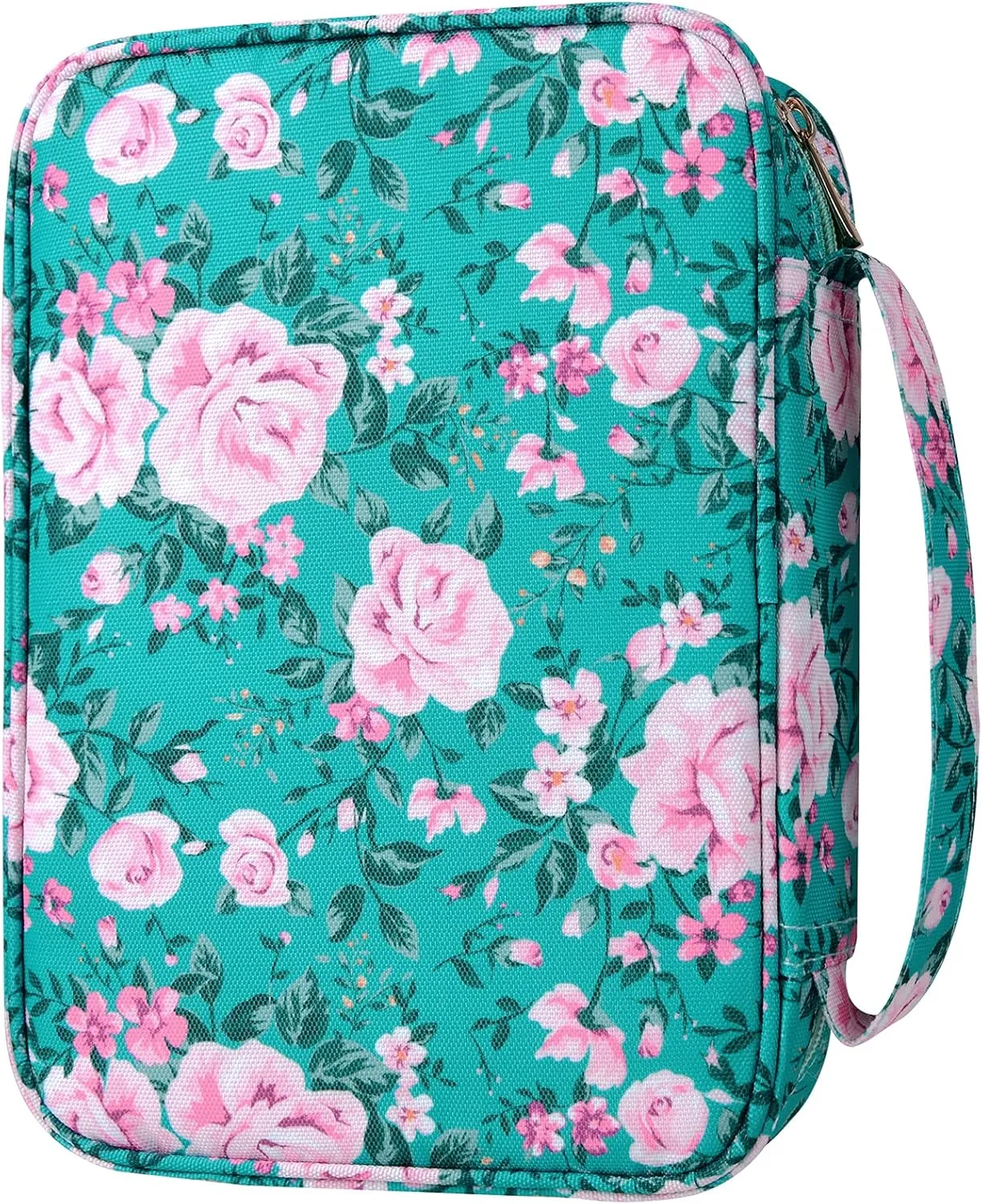 G-LEAF Bible Cover Case/Book Cover, Bible Case for Women Girls, Bible Cover Bags Floral Pattern With Handle Fits for Standard Size Bible, 9.5x6.7x2.5 In