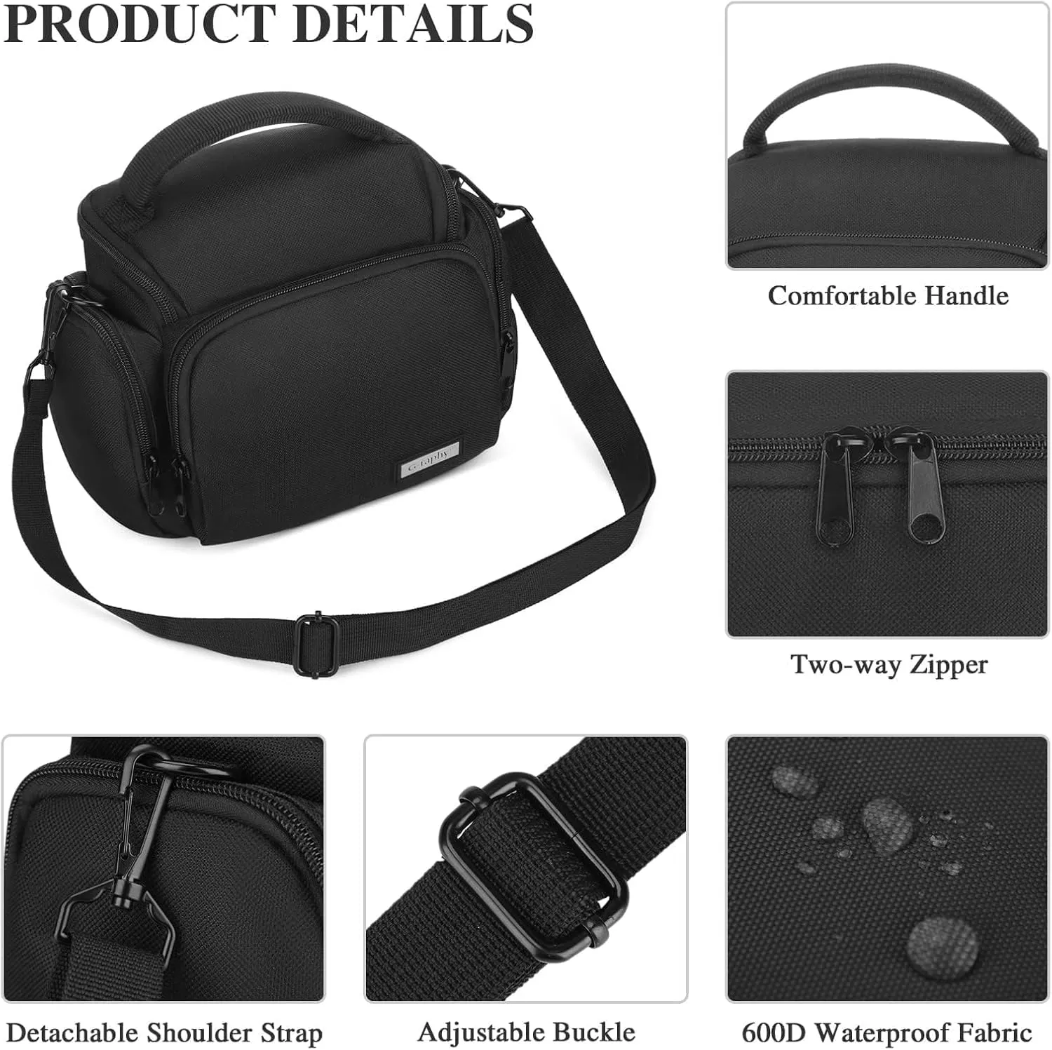 G-raphy Camera Bag Camera Case Photography Accessories Camera Crossbody Bag with Removal Straps for Women Men