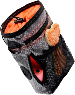 GALPADA Oxford Pet Food Bag Large Capacity Dog Snack Storage Pouch for Outdoor Training Waist and Shoulder Bag with Pocket Grey