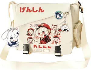 Genshin Impact Handbag Kazuha Crossbody Bag Cute Single Shoulder Bag Adult 3D Print Anime Backpack White Bag