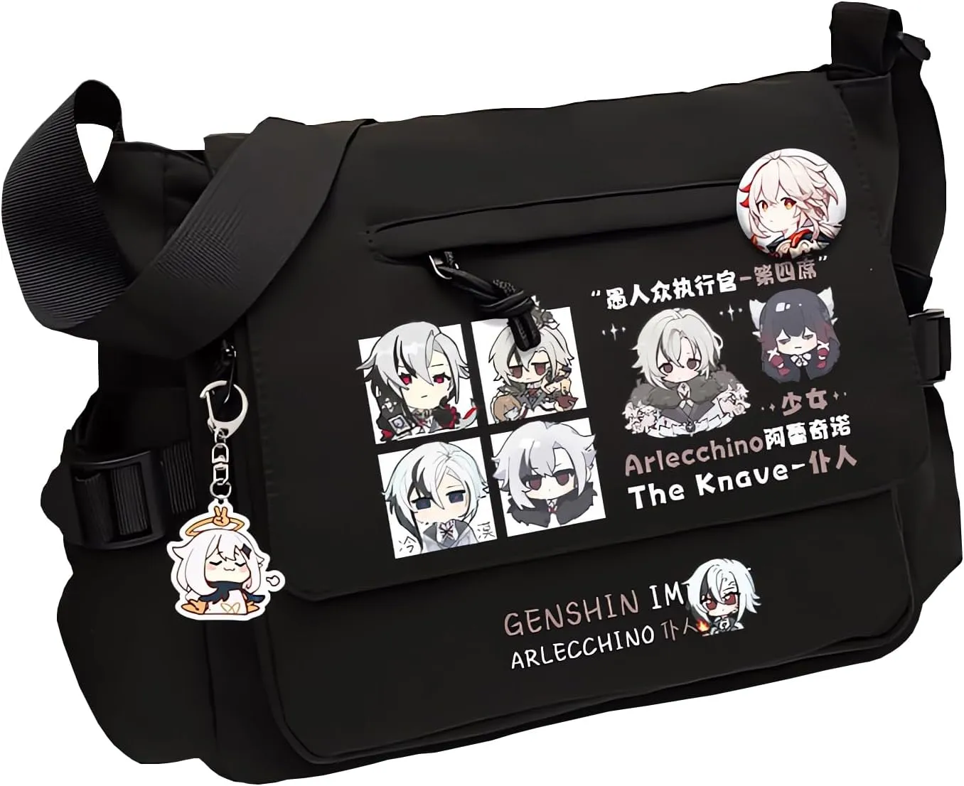 Genshin Impact Handbag Paimon Crossbody Bag Cute Single Shoulder Bag Adult 3D Print Anime Backpack Bag