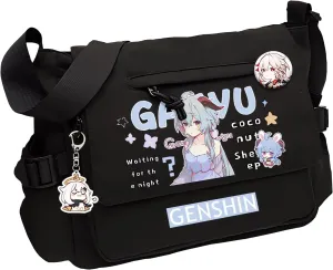 Genshin Impact Handbag Raiden Shogun Crossbody Bag Cute Single Shoulder Bag Adult 3D Print Anime Backpack Bag