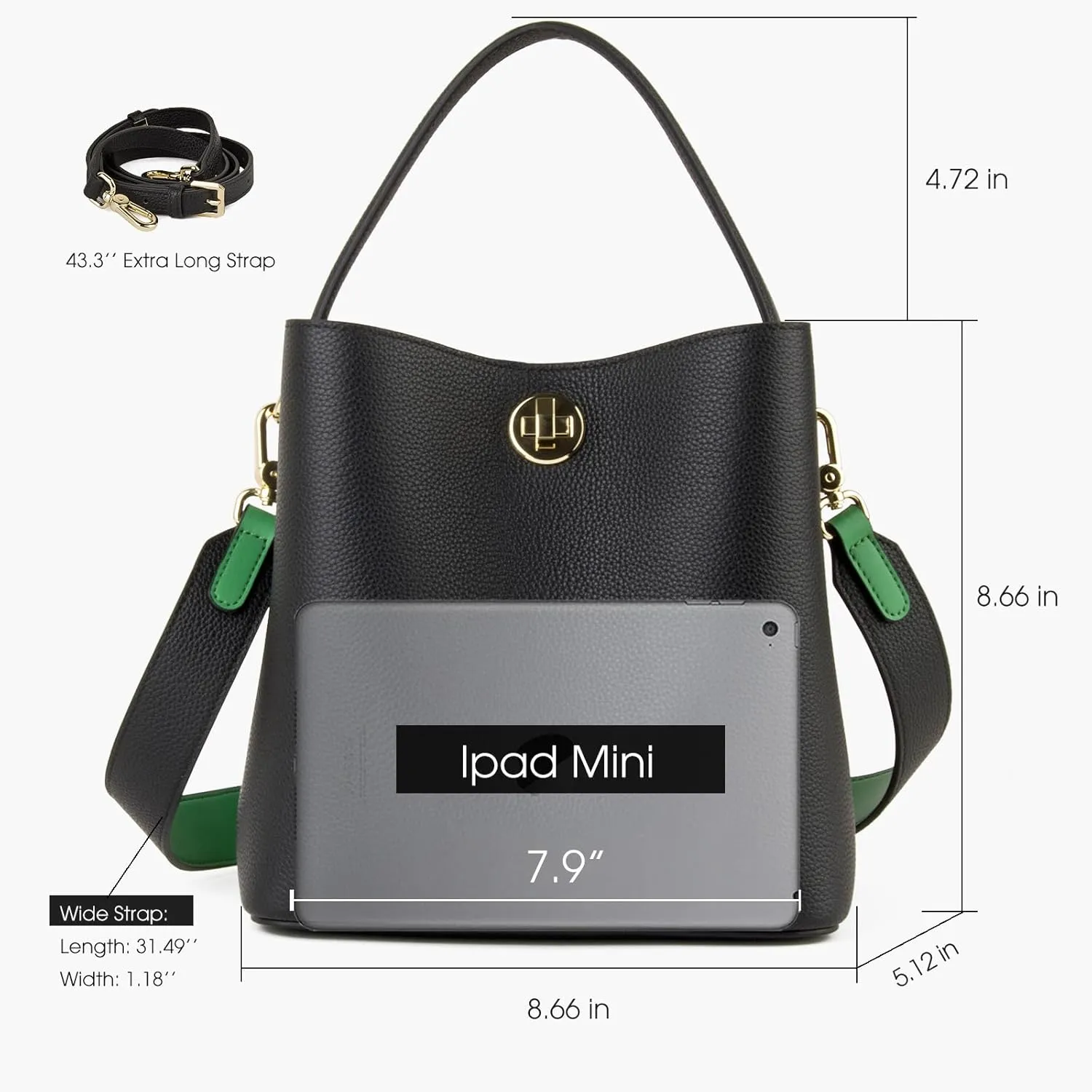 Genuine Leather Bucket Tote Bag for Women, Small Crossbody Bag and Trendy Shoulder Bag with Adustable Strap
