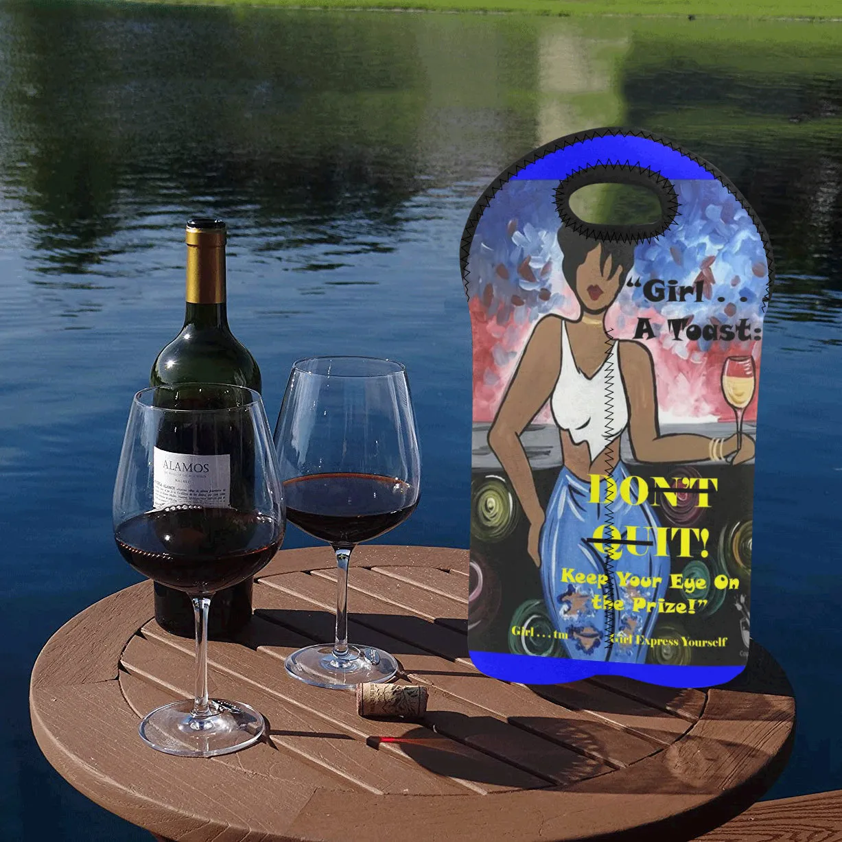 Girl Don't Quit Do It 2-Bottle Wine Carrier