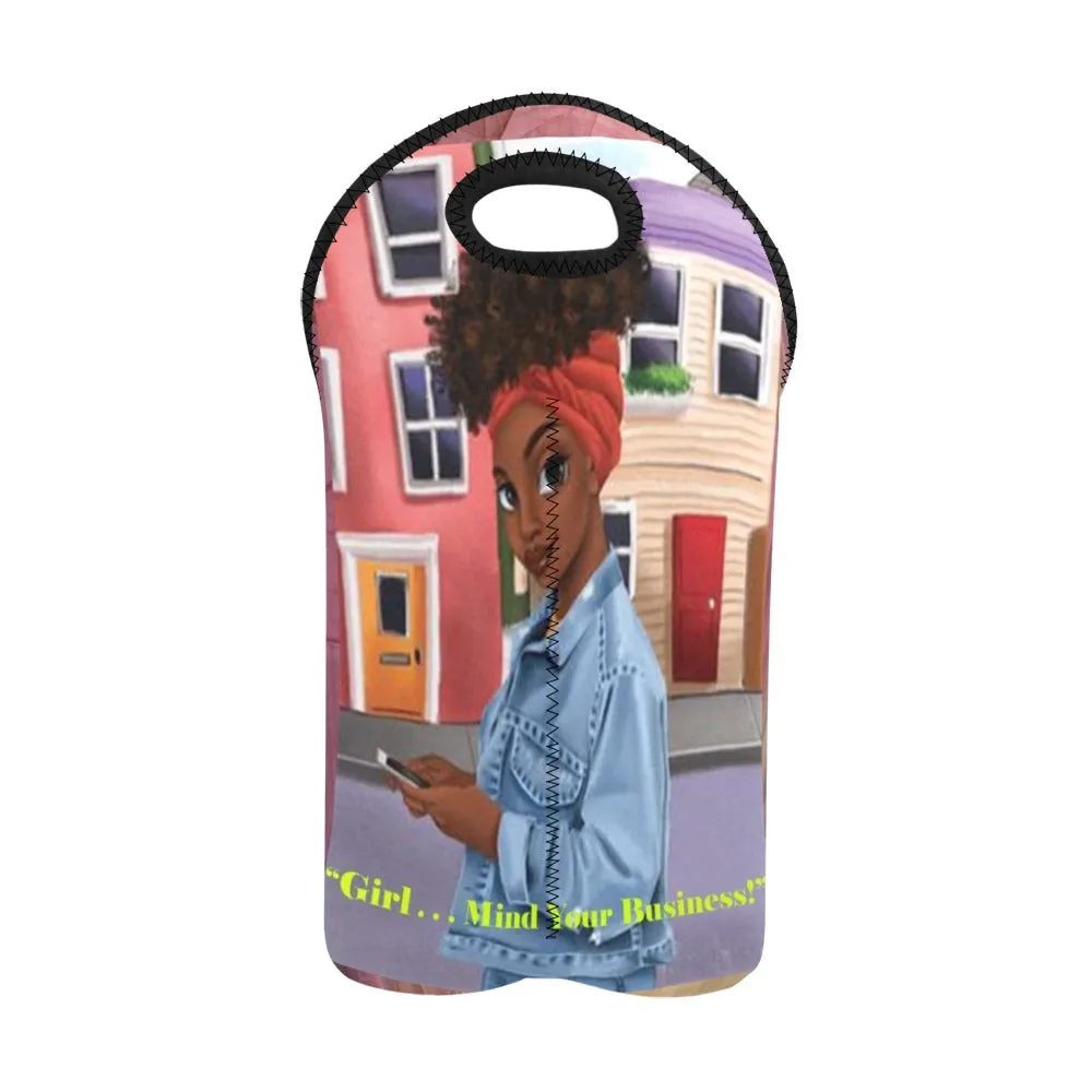 Girl Mind Your Business 2-Bottle Wine Carrier
