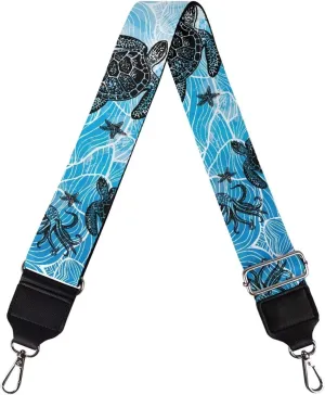 GLENLCWE Black Sea Turtle Octopus Purse Straps Wide Replacement Belt Adjustable Shoulder Strap for Crossbody Handbag Durable Luggage Strap