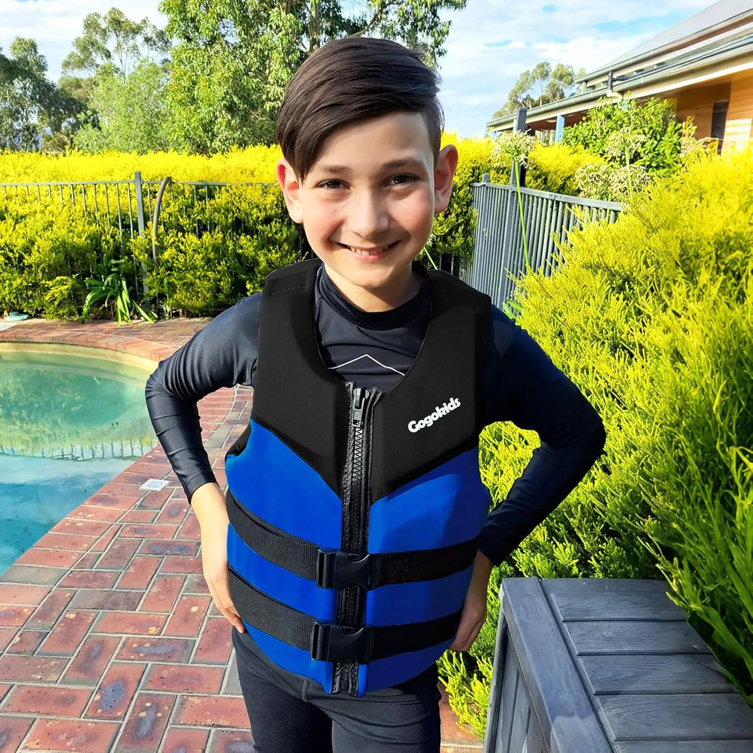 Gogokids Swim Vest Youth Pool Jacket for Kids 50-90 lbs 75-125 lbs Swimming Training, Kayaking, Boating