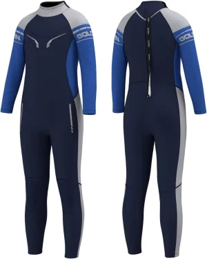 Goldfin Kids Wetsuit for Boys Girls 3mm Neoprene Back Zip Wet Suits Toddler Youth Keep Warm for Cold Water Paddleboarding Snorkeling Surfing Swimming