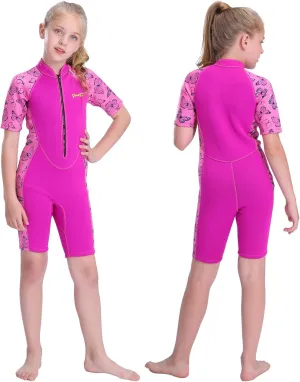 Goldfin Kids Wetsuit for Girls Boys, 2mm 3mm Toddler Shorty Neoprene Front Zip Wet Suits Keep Warm for Water Sports Surfing Snorkeling Swimming